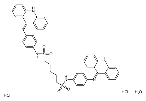 N,N'-bis[4-(acridin-9-ylamino)phenyl]pentane-1,5-disulfonamide,hydrate,dihydrochloride结构式