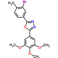 2-(3-Bromo-4-methylphenyl)-5-(3,4,5-trimethoxyphenyl)-1,3,4-oxadiazole结构式