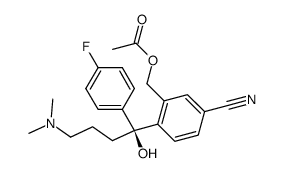 (S)-(-)-3-(acetoxymethyl)-4-[4-(dimethylamino)-1-(4-fluorophenyl)-1-hydroxybutyl]benzonitrile Structure