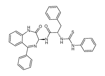 (S,S)-N-(2-oxo-5-phenyl-2,3-dihydro-1H-benzo[e][1,4]diazepin-3-yl)-3-phenyl-2-(3-phenylthioureido)propionamide Structure