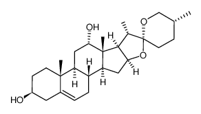 (25R)-spirost-5-ene-3β,12α-diol Structure