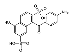1-(4-aminobenzoyl)-5-hydroxynaphthalene-2,7-disulfonic acid Structure