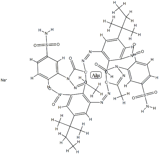 sodium bis[3-[4-[[5-tert-butyl-2-hydroxy-3-nitrophenyl]azo]-4,5-dihydro-3-methyl-5-oxo-1H-pyrazol-1-yl]benzene-1-sulphonamidato(2-)]chromate(1-) picture