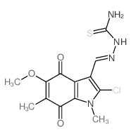 [(2-chloro-5-methoxy-1,6-dimethyl-4,7-dioxo-indol-3-yl)methylideneamino]thiourea Structure