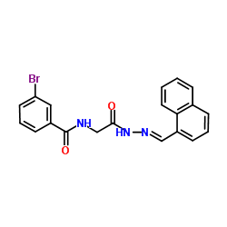 3-Bromo-N-{2-[(2E)-2-(1-naphthylmethylene)hydrazino]-2-oxoethyl}benzamide Structure
