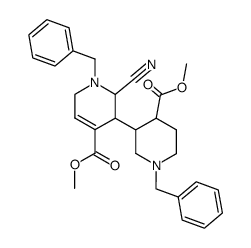 methyl 1-benzyl-2-cyano-3-[1-benzyl-4-(methoxycabonyl)-3-piperidyl]-1,2,3,6-tetrahydropyridine-4-carboxylate结构式
