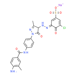 sodium 3-[[1-[4-(4-amino-3-methylbenzamido)phenyl]-4,5-dihydro-3-methyl-5-oxo-1H-pyrazol-4-yl]azo]-5-chloro-4-hydroxybenzenesulphonate picture