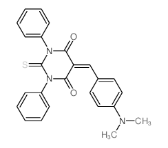 5-[(4-dimethylaminophenyl)methylidene]-1,3-diphenyl-2-sulfanylidene-1,3-diazinane-4,6-dione结构式