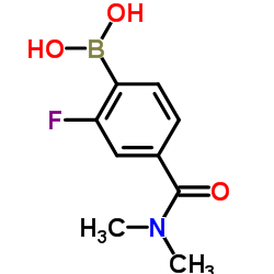4-(二甲胺甲酰基)-2-氟苯硼酸结构式