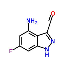 4-Amino-6-fluoro-1H-indazole-3-carbaldehyde结构式