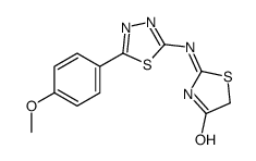 2-[[5-(4-methoxyphenyl)-1,3,4-thiadiazol-2-yl]amino]-1,3-thiazol-4-one Structure