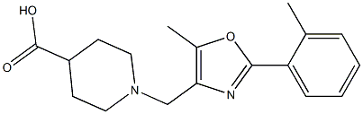 1-((5-methyl-2-(o-tolyl)oxazol-4-yl)methyl)piperidine-4-carboxylic acid结构式