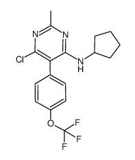 6-chloro-N-cyclopentyl-2-methyl-5-[4-(trifluoromethoxy)phenyl]pyrimidin-4-amine Structure