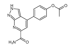[4-(6-carbamoyl-1H-pyrazolo[3,4-b]pyridin-4-yl)phenyl] acetate结构式