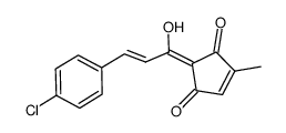 2-[(E)-3-(4-chlorophenyl)-1-hydroxyallylidene]-4-methylcyclopent-4-ene-1,3-dione结构式