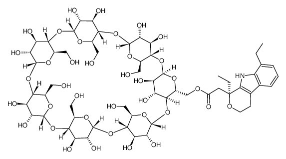 6-O-[1(S)-1,8-diethyl-1,3,4,9-tetrahydropyrano(3,4-b)indole-1-acetyl]-β-cyclodextrin结构式
