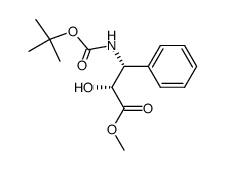 tert-butyl (1R,2R)-2-methoxycarbonyl-2-hydroxy-1-phenylethylcarbamate结构式