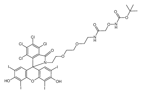 rose bengal-PEG2-N-(Boc-aminooxyacetyl) spirolactam结构式
