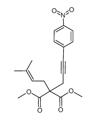 dimethyl 2-(3-methylbut-2-enyl)-2-(3-(4-nitrophenyl)prop-2-ynyl)malonate Structure