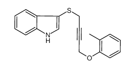 3-[4-(2-methylphenyloxy)but-2-ynylthio]indole结构式