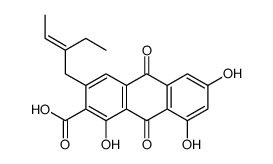 3-[(Z)-2-ethylbut-2-enyl]-1,6,8-trihydroxy-9,10-dioxoanthracene-2-carboxylic acid结构式