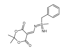 5-[[(Benzyliminomethyl-λ6-sulfanyliden)amino]methylen]-2,2-dimethyl-1,3-dioxan-4,6-dion Structure