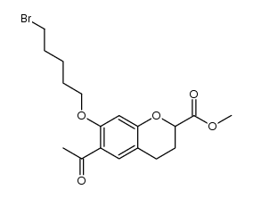 methyl 6-acetyl-7-((5-bromopentyl)oxy)chroman-2-carboxylate结构式