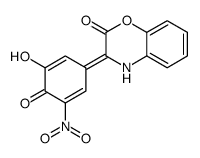 (3Z)-3-(3-hydroxy-5-nitro-4-oxocyclohexa-2,5-dien-1-ylidene)-4H-1,4-benzoxazin-2-one Structure