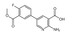 2-amino-5-(4-fluoro-3-methoxycarbonylphenyl)pyridine-3-carboxylic acid结构式