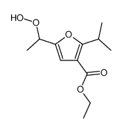 5-(1-hydroperoxyethyl)-3-ethoxycarbonyl-2-isopropylfuran结构式