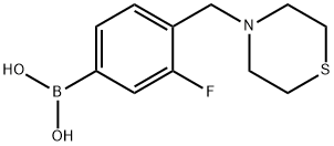 (3-氟-4-(硫吗啉甲基)苯基)硼酸结构式