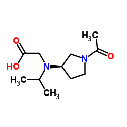 N-[(3R)-1-Acetyl-3-pyrrolidinyl]-N-isopropylglycine结构式