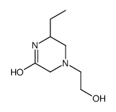 Piperazinone, 6-ethyl-4-(2-hydroxyethyl)- (9CI) structure