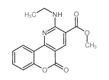 5H-[1]Benzopyrano[4,3-b]pyridine-3-carboxylic acid, 2-(ethylamino)-5-oxo-, methyl ester (en) Structure