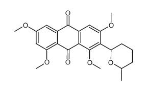 1,3,6,8-tetramethoxy-2-(6-methyl-tetrahydro-pyran-2-yl)-anthraquinone结构式