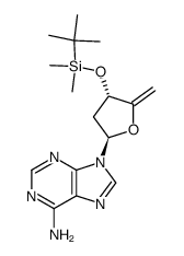 9-(3-O-(tert-butyldimethylsilyl)-2,5-dideoxy-β-D-glycero-pent-4-enofuranosyl)adenine结构式