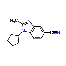 1-Cyclopentyl-2-methyl-1H-benzimidazole-5-carbonitrile结构式