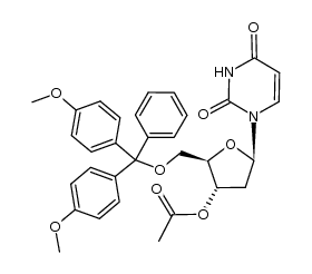 3'-O-acetyl-5'-O-(4,4'-dimethoxytrityl)-2-deoxyuridine Structure