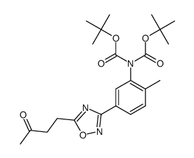 4-(3-(3-[bis[(1,1-dimethylethoxy)carbonyl]amino]-4-methylphenyl)-1,2,4-oxadiazol-5-yl)butan-2-one Structure