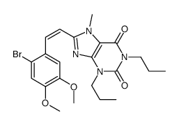 8-[(E)-2-(2-bromo-4,5-dimethoxyphenyl)ethenyl]-7-methyl-1,3-dipropylpurine-2,6-dione结构式