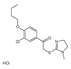1-(4-butoxy-3-chloro-phenyl)-2-[(1-methyl-4,5-dihydroimidazol-2-yl)sul fanyl]ethanone hydrochloride Structure