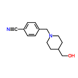 4-(4-HydroxyMethyl-piperidin-1-ylmethyl)-benzonitrile Structure