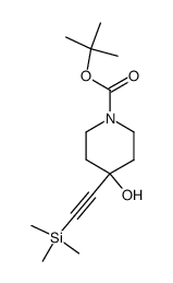 tert-butyl 4-((trimethylsilyl)ethynyl)-4-hydroxypiperidine-1-carboxylate结构式