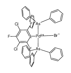 (3,5-dichloro-2,4,6-trifluorophenyl)bis(triphenyl-5-arsanyl)palladium(IV) bromide结构式