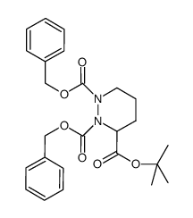1,2-dibenzyl 3-tert-butyl piperazine-1,2,3-tricarboxylate structure