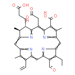 (2S-trans)-18-carboxy-20-(carboxymethyl)-13-ethyl-12-formyl-2,3-dihydro-3,7,17-trimethyl-8-vinyl-21H,23H-porphine-2-propionic acid结构式