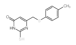 2-mercapto-6-{[(4-methylphenyl)thio]methyl}pyrimidin-4(3H)-one Structure