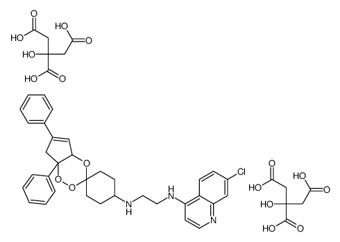 N-(6,7a-diphenylspiro[4a,7-dihydrocyclopenta[e][1,2,4]trioxine-3,4'-cyclohexane]-1'-yl)-N'-(7-chloroquinolin-4-yl)ethane-1,2-diamine,2-hydroxypropane-1,2,3-tricarboxylic acid Structure