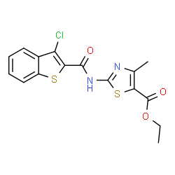 ethyl 2-(3-chlorobenzo[b]thiophene-2-carboxamido)-4-methylthiazole-5-carboxylate Structure