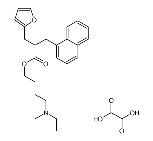 diethyl-[4-[2-(furan-2-ylmethyl)-3-naphthalen-1-ylpropanoyl]oxybutyl]azanium,2-hydroxy-2-oxoacetate Structure